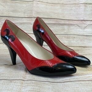 Vintage Van Eli pin up heels 1970's. Leather. Size 5.5